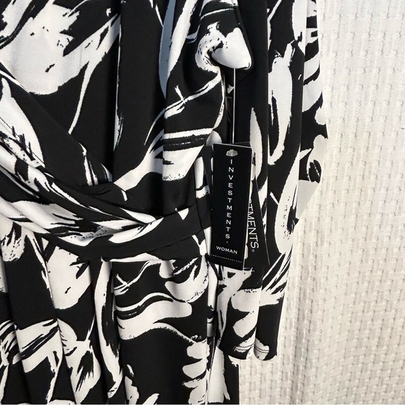 NEW Investments Soft Separates Womens 3X Dress Midi Faux Wrap Jersey Knit Floral - Picture 9 of 13